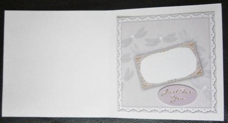White & Lilac Hint Dragonfly 8inch Orchid Card Insert Panel by Davina Rundle
