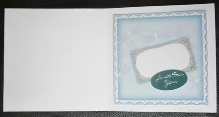 White & Teal Hint Dragonfly 8inch Orchid Card Insert Panel by Davina Rundle