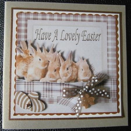 Cute Little Easter Bunnies with Eggs 8x8 by Davina Rundle