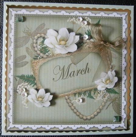 Olive Magnolia March 8in Vintage Decoupage Topper by Davina Rundle