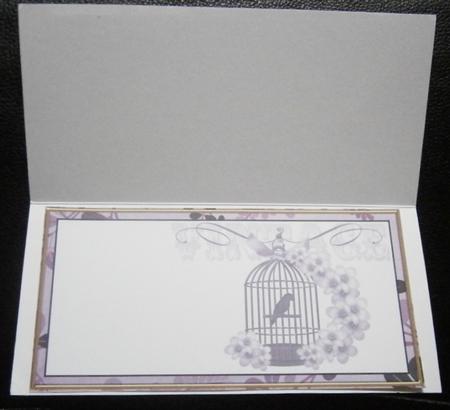 Lilac Birdcage Dl Insert Panel by Davina Rundle
