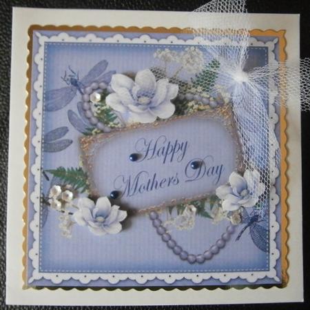 Pale Blue Magnolia Mothers Day 8in Vintage Decoupage Topper by Davina Rundle