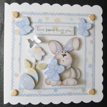 Cute Easter Bunny Blue by Davina Rundle