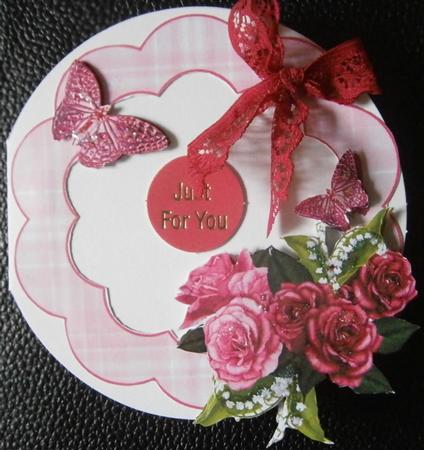 Red Roses and Butterflies Decoupage Frame by Davina Rundle