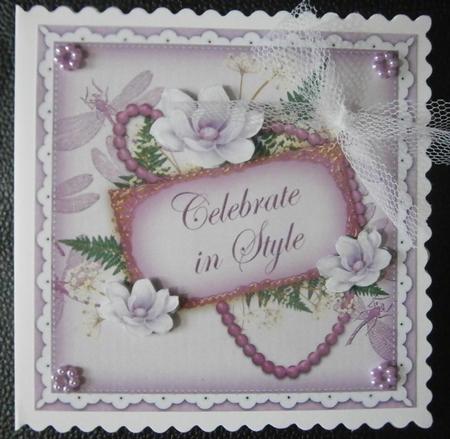 Lilac Magnolia Celebrate 8in Vintage Decoupage Topper by Davina Rundle
