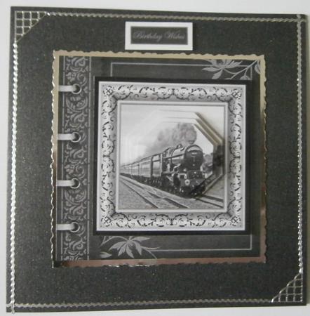Sepia Steam Engine Train Card Front by Davina Rundle