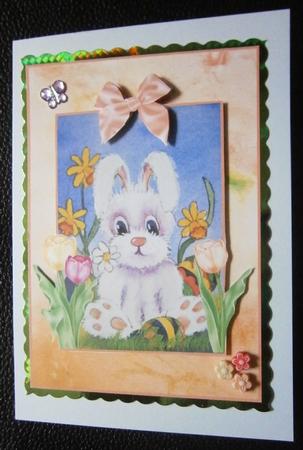 Easter Bunny with Eggs Decoupage Topper by Davina Rundle