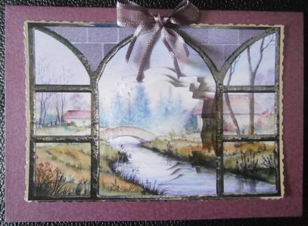 Spring River View from My Window Card Front by Davina Rundle