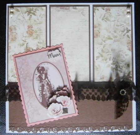 Silhouette Lady & Roses in Coffee & Cream Decoupage by Davina Rundle