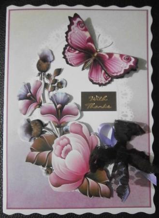 Pink Passion 2 Card with Decoupage by Davina Rundle