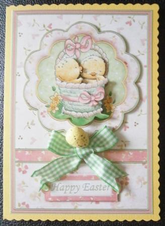 Easter Decoupage Easter Chicks in Basket by Davina Rundle