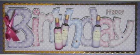 Birthday Wines Large Dl 3D Decoupage by Davina Rundle