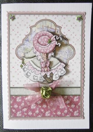 Good Luck Clover Girl or St Patrick's Day Decoupage by Davina Rundle