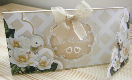Cream Birds Mr & Mrs -  Fancy Lattice 3D Card Kit by Davina Rundle