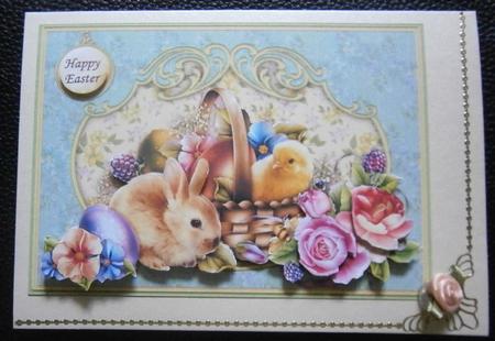 Easter Basket & Roses Card Topper & Decoupage by Davina Rundle
