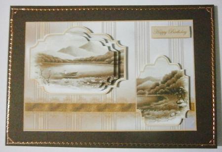 Fishing on the River Card Front with Toppers by Davina Rundle