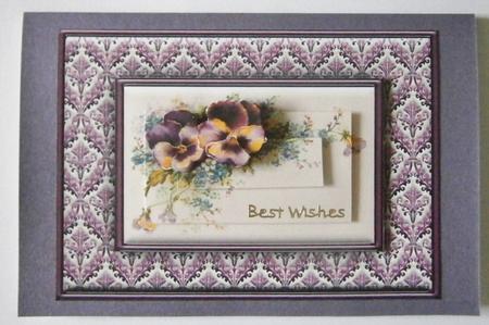 Purple Pansies Quick Card by Davina Rundle