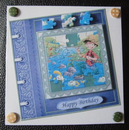 Fishing Frenzy Jigsaw Puzzle Quick Card by Davina Rundle