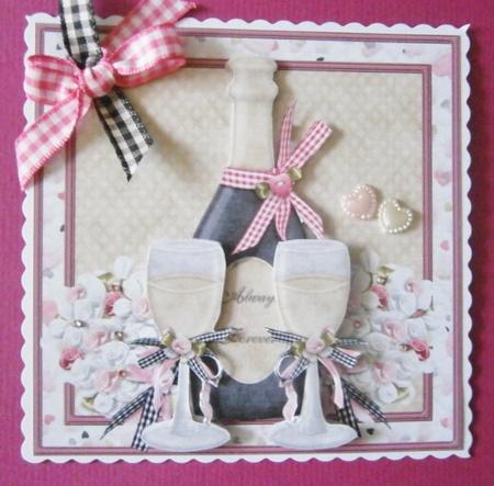Anniversary, Engagement, Wedding Card Front with Decoupage by Davina Rundle