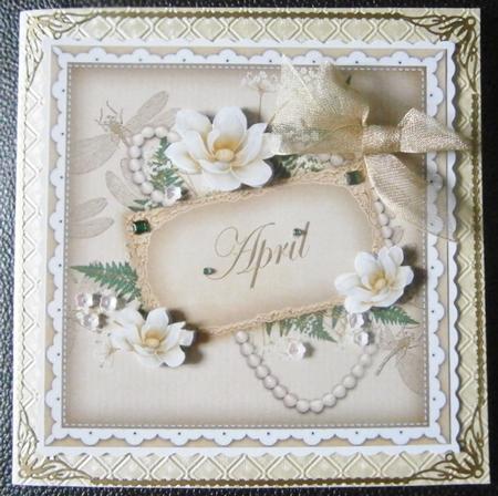 Cream Magnolia April 8in Vintage Decoupage Topper by Davina Rundle
