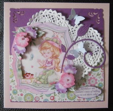 Eat More Cake Birthday Card Topper & Decoupage by Davina Rundle