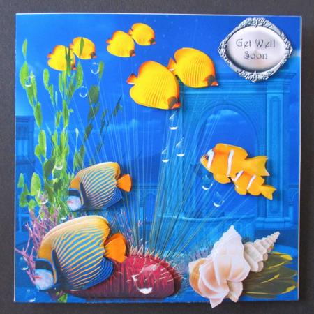 Under the Sea Lost City Card Topper with Decoupage by Davina Rundle