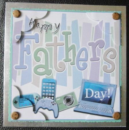 8 x 8 Fathers Day Gadgets Games N Gizmos Scalloped Topper by Davina Rundle
