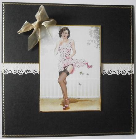 1950's Pin Up Girl Eva Grace A4 (pink) by Davina Rundle