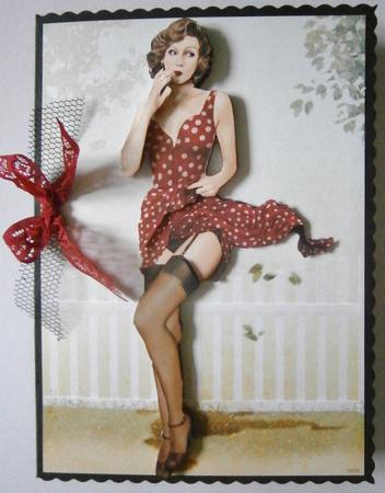 1950's Pin Up Girl Eva Grace (red) by Davina Rundle
