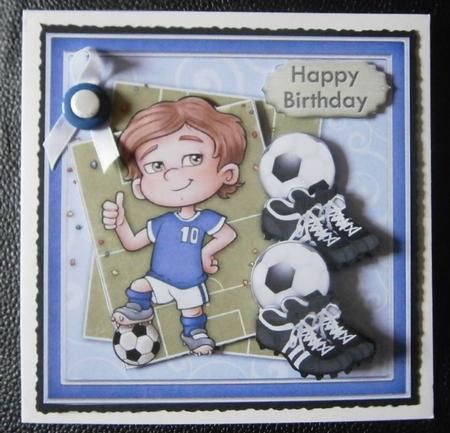 Soccer Star Blue & White Topper for Football Fans by Davina Rundle