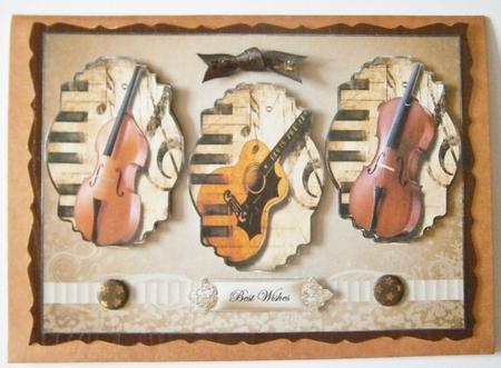The Love of Music Panel Card Front with Toppers by Davina Rundle
