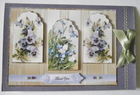 Pansy and Wildflowers Panel Card with Toppers by Davina Rundle
