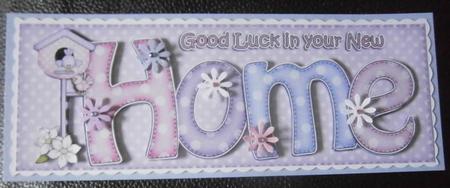 Large Dl New Home Quick Card 3D Decoupage by Davina Rundle