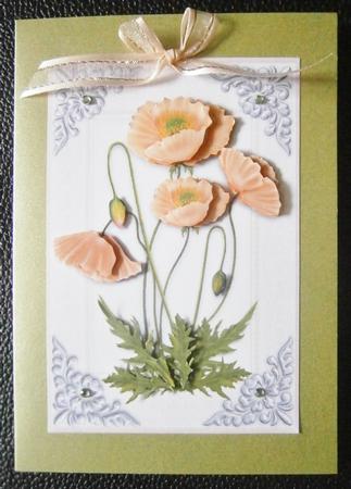 Orange Poppies Card Topper with Decoupage by Davina Rundle