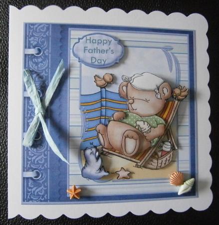 Seaside Ted in Muted Colours Topper & Decoupage by Davina Rundle