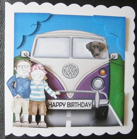 8 x 8 Camper Van Scalloped Corner Topper by Davina Rundle