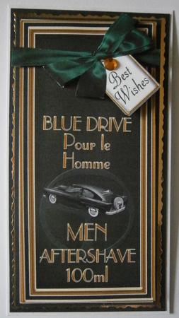 Green Aftershave Best Wishes Dl Topdown Decoupage Topper by Davina Rundle