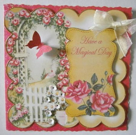 Lemon Rose Arch Magical Day 8in Scallop Topper by Davina Rundle
