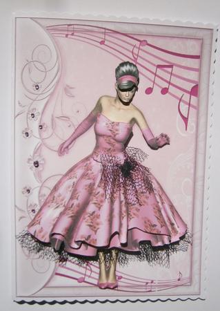 1950's Rock and Roll Beauty in the Pink Decoupage by Davina Rundle