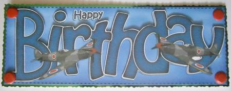 Birthday Spitfire Plane Large Dl Quick Card N 3D Decoupage by Davina Rundle