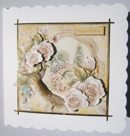River Scene Card Front with Decoupage and Sentiment Tags by Davina Rundle