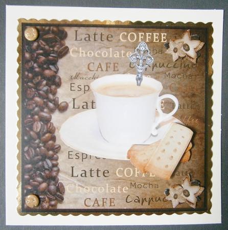 Coffee Time Square Card Front by Davina Rundle