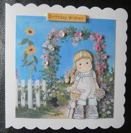 8x8 Rose Arch with Black Cat Watercolour Background by Davina Rundle