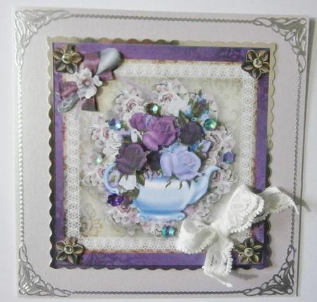 Just for You Tea Time Card Topper & Decoupage by Davina Rundle