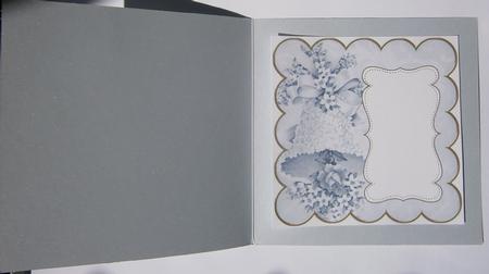 Blue Wedding Bells Plain 8in Scallop Insert Panel by Davina Rundle