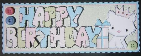 Patchwork Birthday White Kitten by Davina Rundle