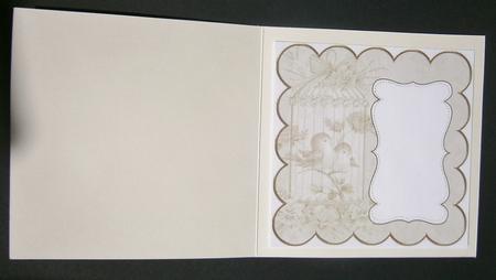 Cream Lovebirds Plain 8in Scallop Insert Panel by Davina Rundle