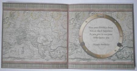 Steampunk Car on Map Male Birthday Card Insert by Davina Rundle