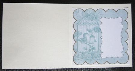 Teal Lovebirds Plain 8in Scallop Insert Panel by Davina Rundle