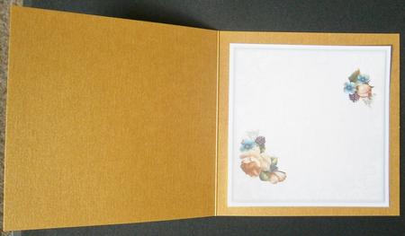 8x8 Peach and Blue English Roses Insert Plate by Davina Rundle